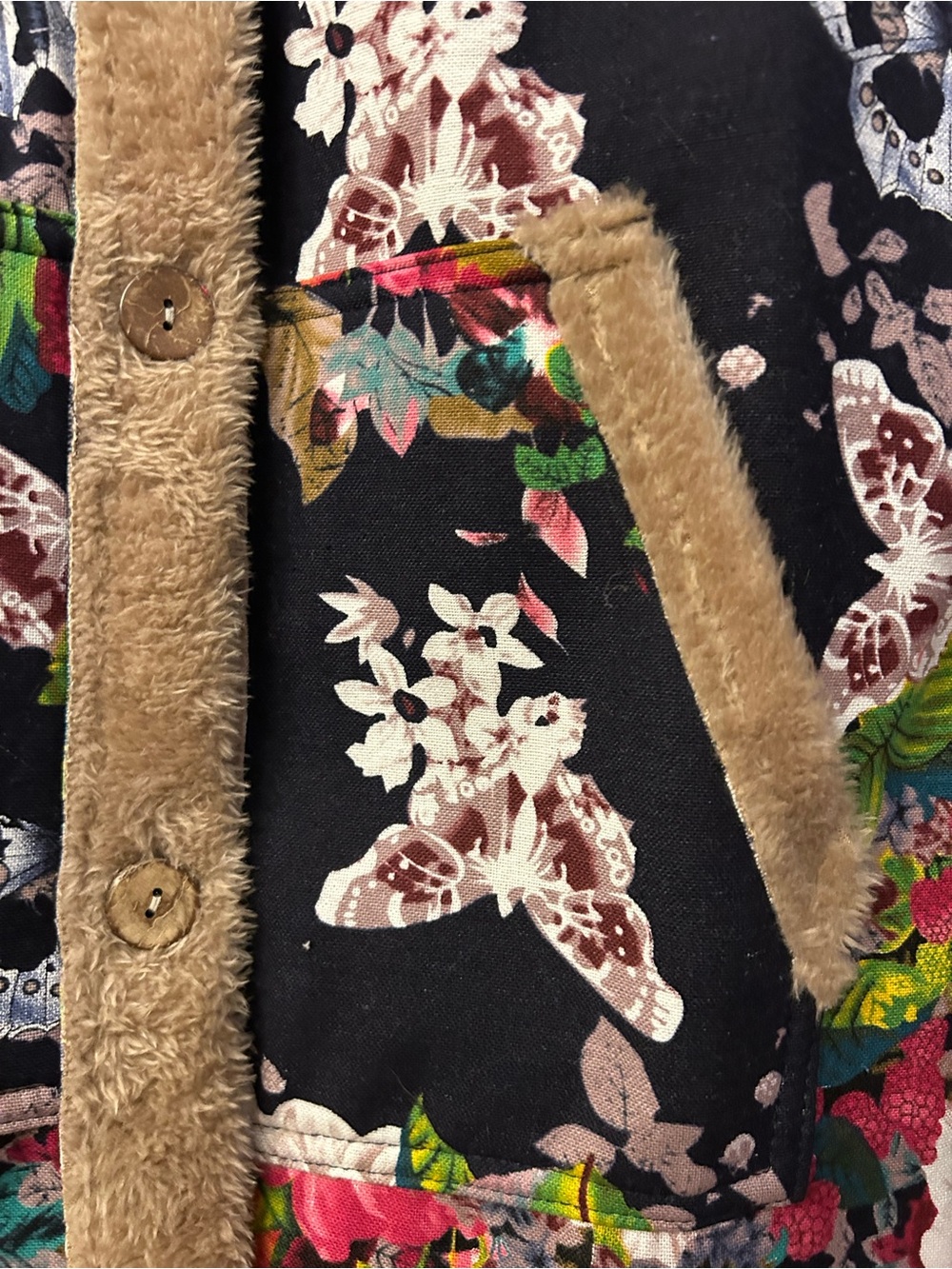 NWT E-Rétro Floral Lined Hooded Lightweight Jacket - Large - Picture 3 of 5